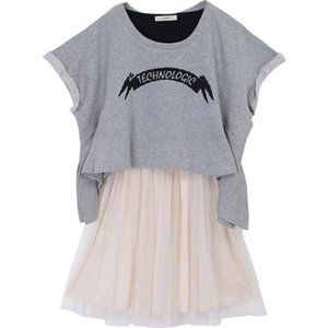 Jouetie - Tulle dress with oversized cropped shirt